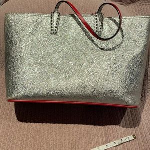 Christian Louboutin silver tote